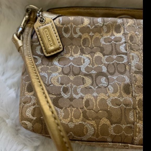 Coach Gold/Silver Wristlet - Picture 3 of 4